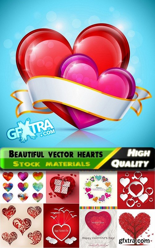 Beautiful Vector Hearts for eCards Design 25xEPS