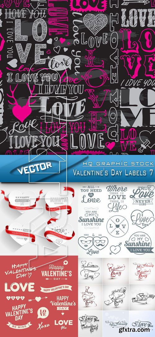 Stock Vector - Valentine\'s Day Labels 7