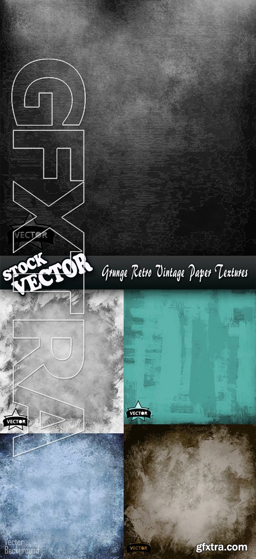 Stock Vector - Grunge Retro Vintage Paper Textures
