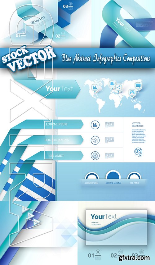 Stock Vector - Blue Abstract Infographics Compositions