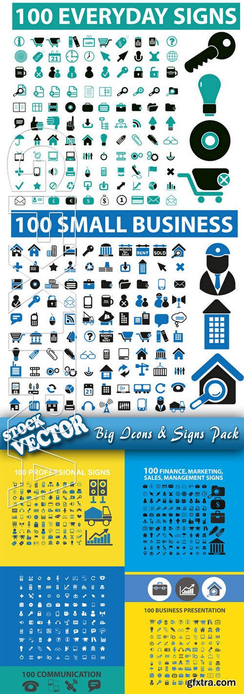 Stock Vector - Big Icons & Signs Pack