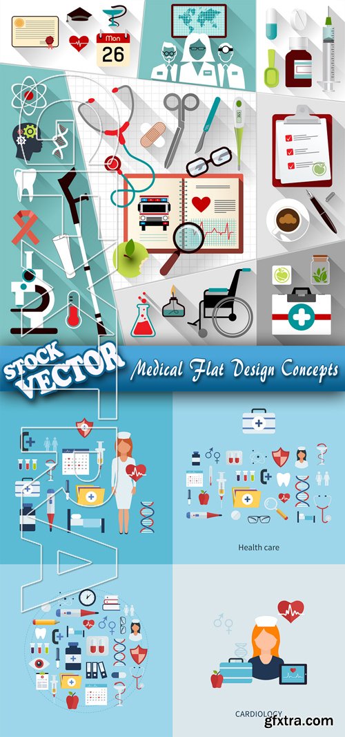 Stock Vector - Medical Flat Design Concepts