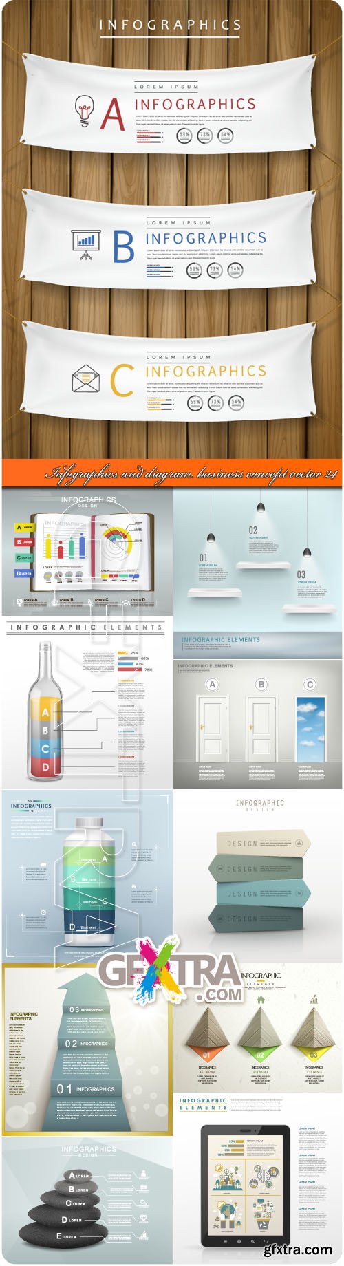 Infographics and diagram business concept vector 24