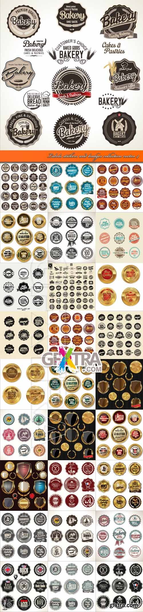 Labels stickers and badges collection vector 4