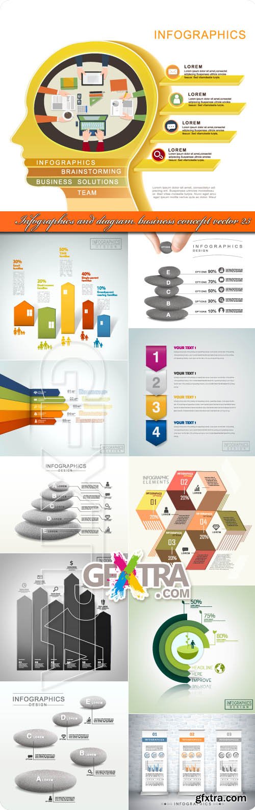 Infographics and diagram business concept vector 25