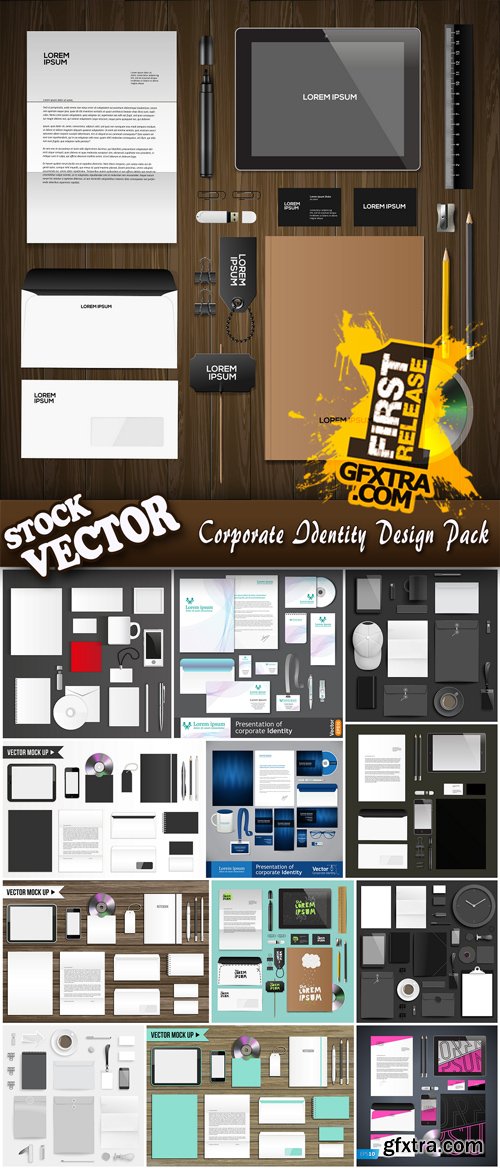 Stock Vector - Corporate Identity Design Pack, 25EPS