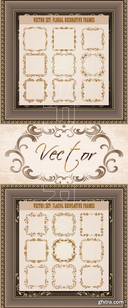 Decorative framework and cuts for design in Vector