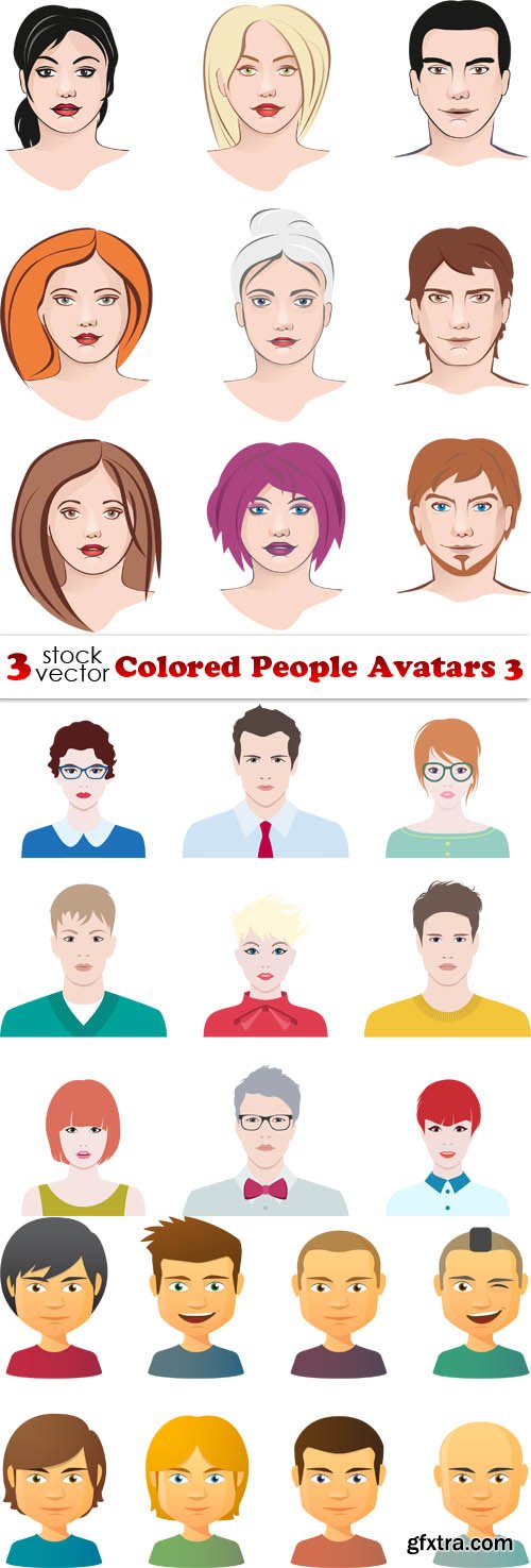 Vectors - Colored People Avatars 3