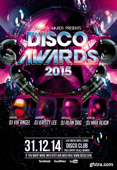 Disco Awards Flyer PSD Template