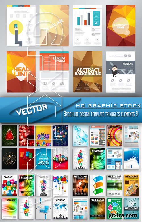 Stock Vector - Brochure design template triangles elements 9
