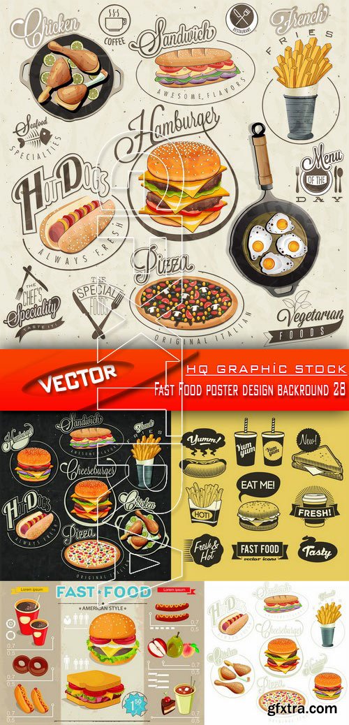 Stock Vector - Fast Food poster design backround 28