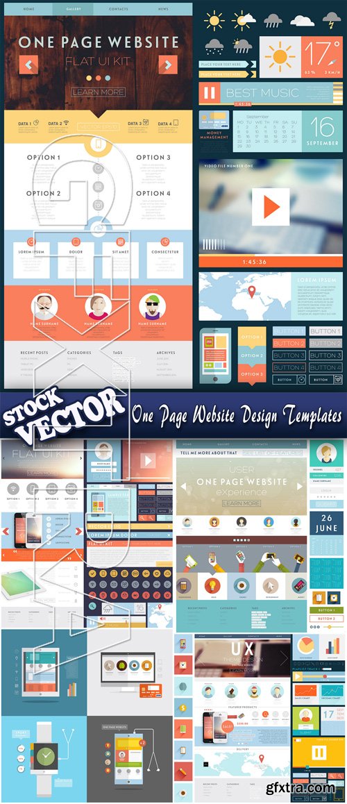 Stock Vector - One Page Website Design Templates