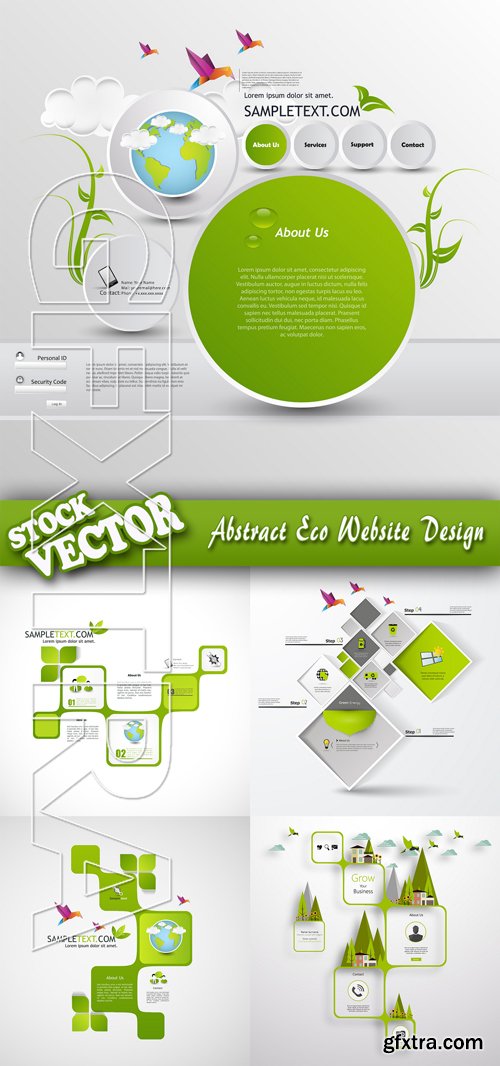 Stock Vector - Abstract Eco Website Design