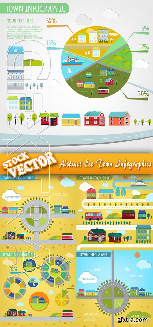 Stock Vector - Abstract Eco Town Infographics