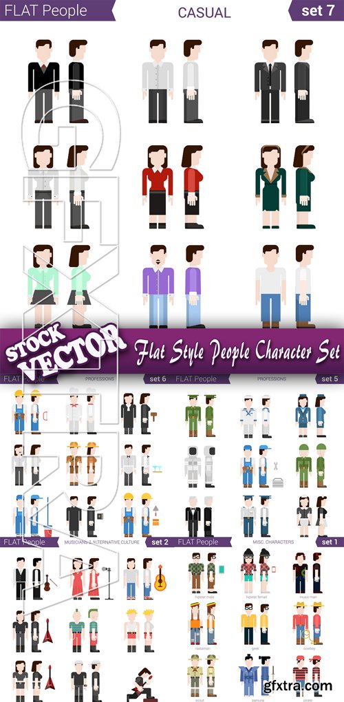 Stock Vector - Flat Style People Character Set