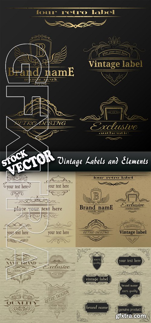 Stock Vector - Vintage Labels and Elements