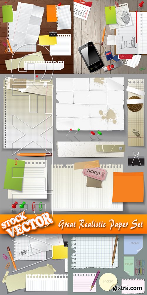 Stock Vector - Great Realistic Paper Set