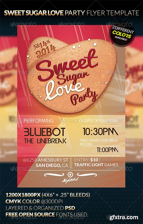 GraphicRiver - Sweet Sugar Love Party Flyer Template 3889350