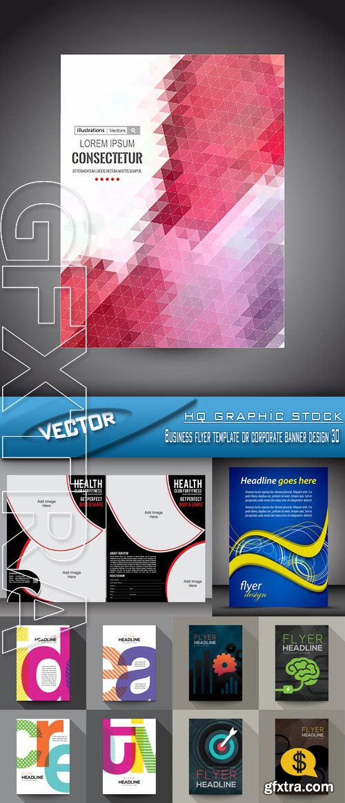 Stock Vector - Business flyer template or corporate banner design 30