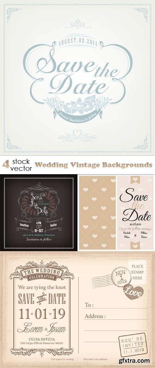 Vectors - Wedding Vintage Backgrounds