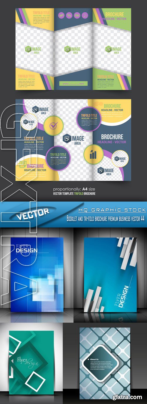 Stock Vector - Booklet and tri-fold brochure premium business vector 44