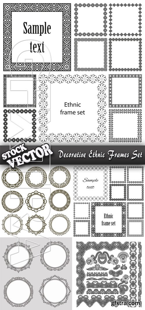 Stock Vector - Decorative Ethnic Frames Set