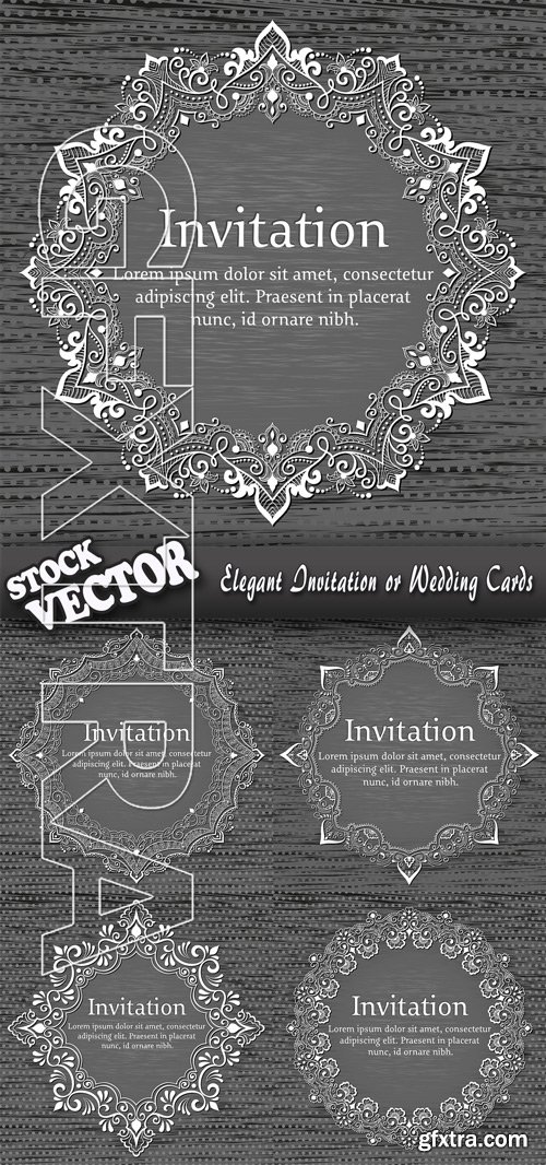 Stock Vector - Elegant Invitation or Wedding Cards