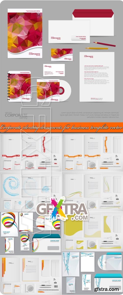 Corporate identity documents for business template vector