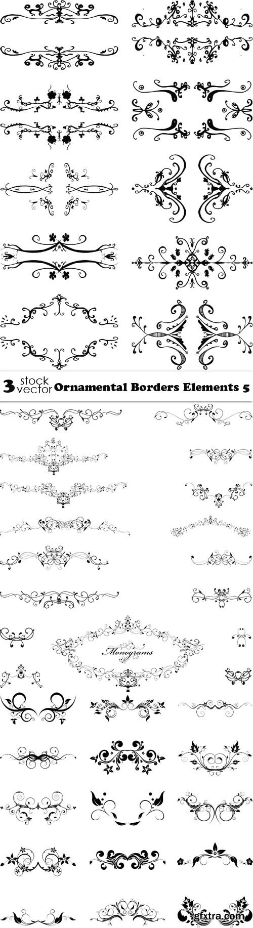 Vectors - Ornamental Borders Elements 5