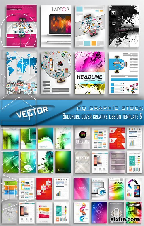 Stock Vector - Brochure cover creative design template 5