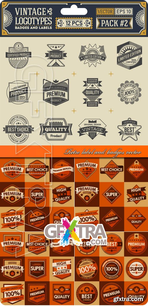 Retro label and badges vector