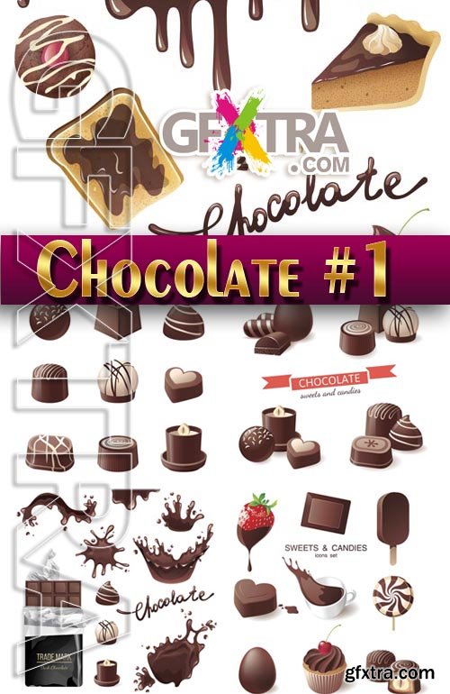 Mega Collection. Chocolate #1 - Stock Vector