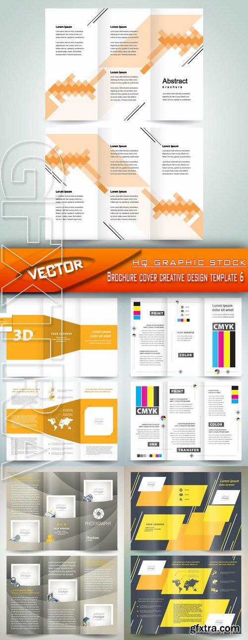 Stock Vector - Brochure cover creative design template 6