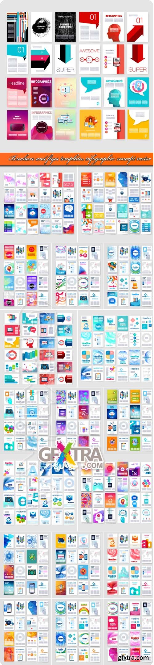 Brochure and flyer templates infographic concept vector