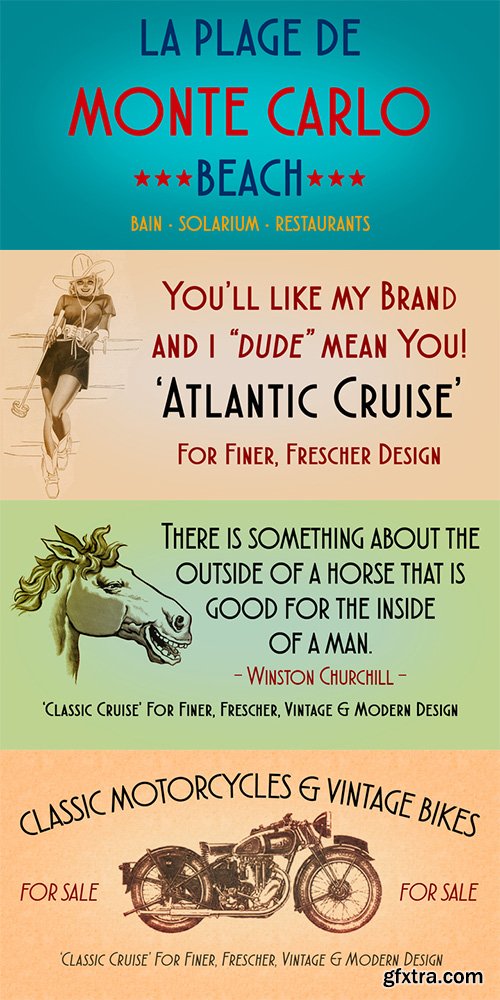 Atlantic Cruise Font Family - 2 Font $50