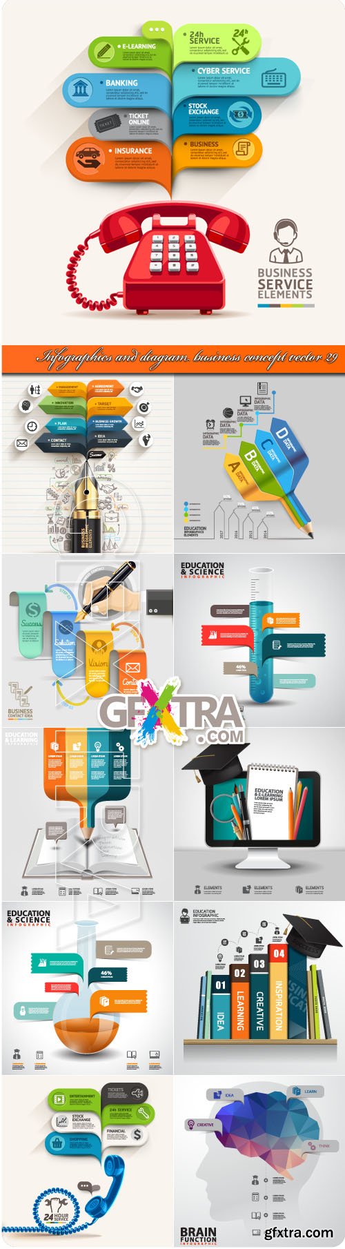 Infographics and diagram business concept vector 29