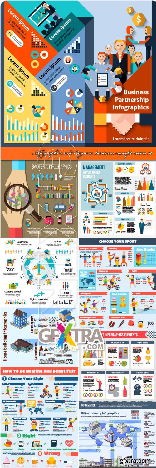 Infographics and diagram business concept vector 30