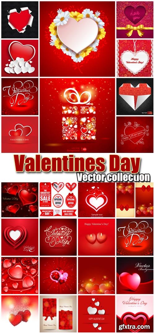 Valentine\'s Day Romantic Backgrounds, Hearts #13, 37xEPS