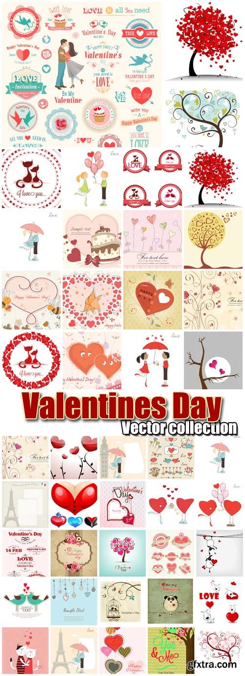 Valentine\'s Day Romantic Backgrounds, Hearts #15, 47xEPS