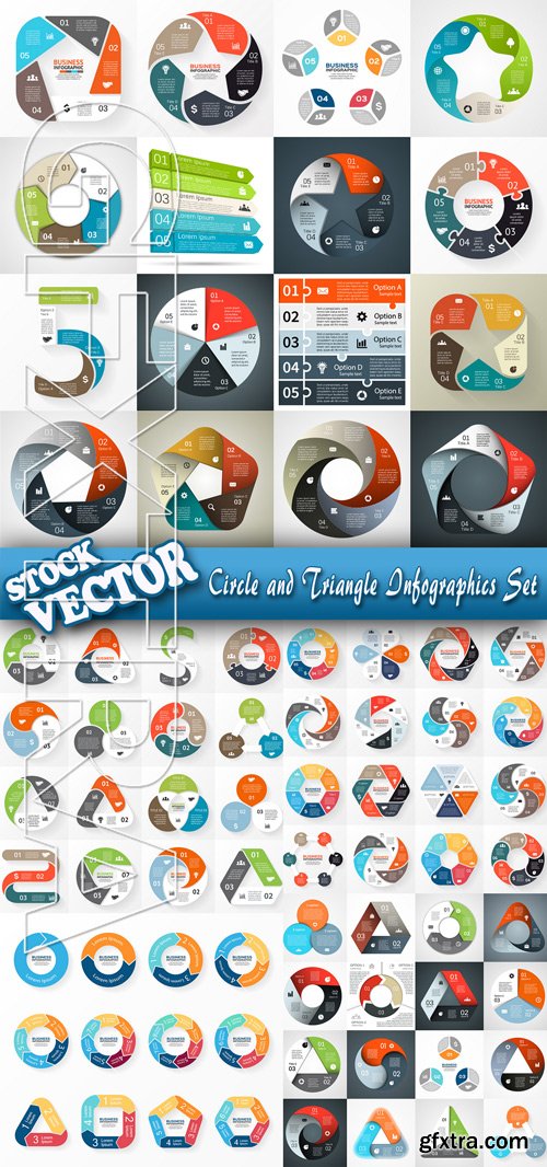 Stock Vector - Circle and Triangle Infographics Set