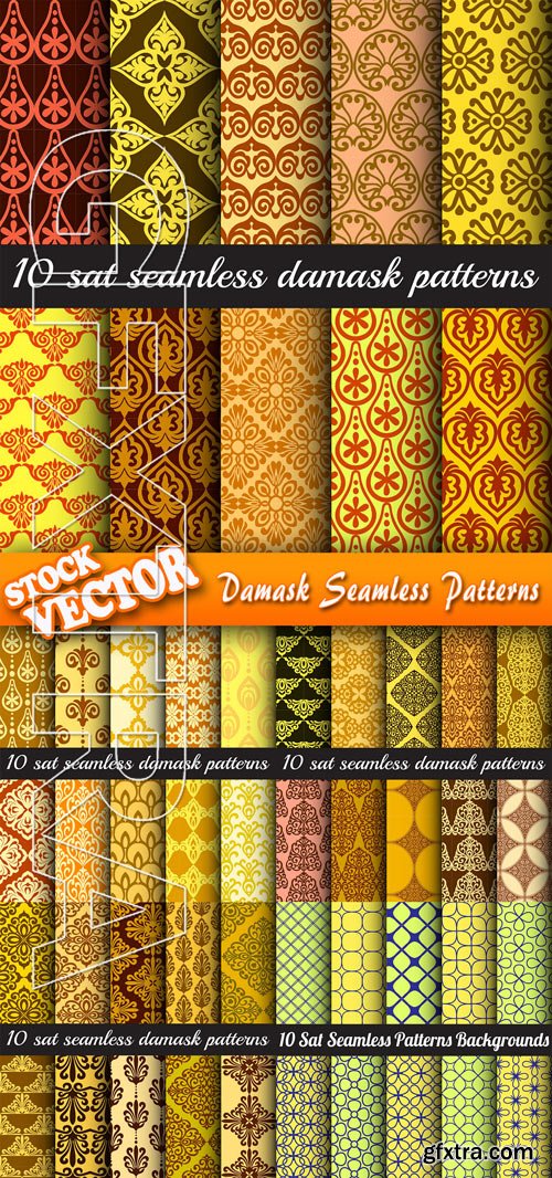 Stock Vector - Damask Seamless Patterns