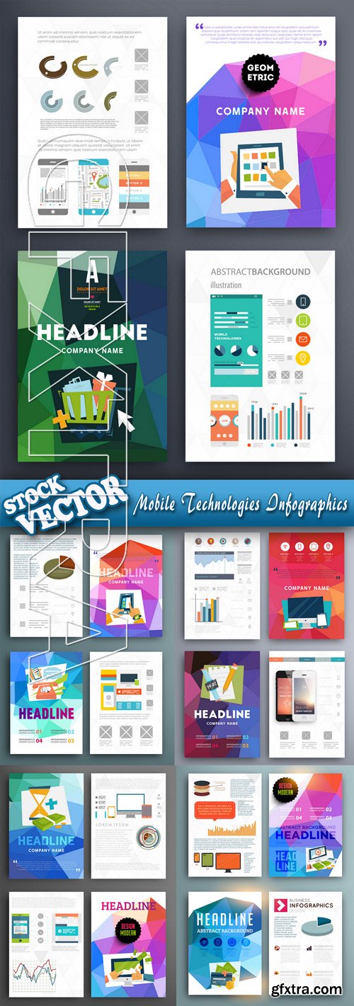 Stock Vector - Mobile Technologies Applications Online Services Infographics