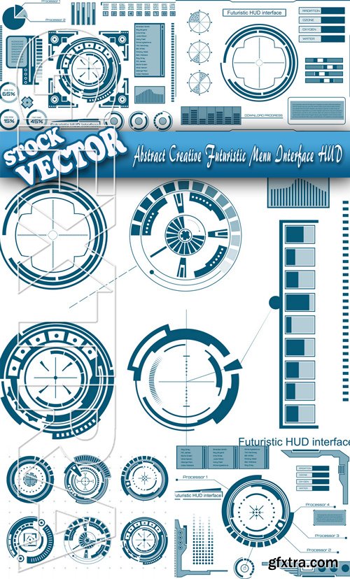 Stock Vector - Abstract Creative Futuristic Menu Interface HUD
