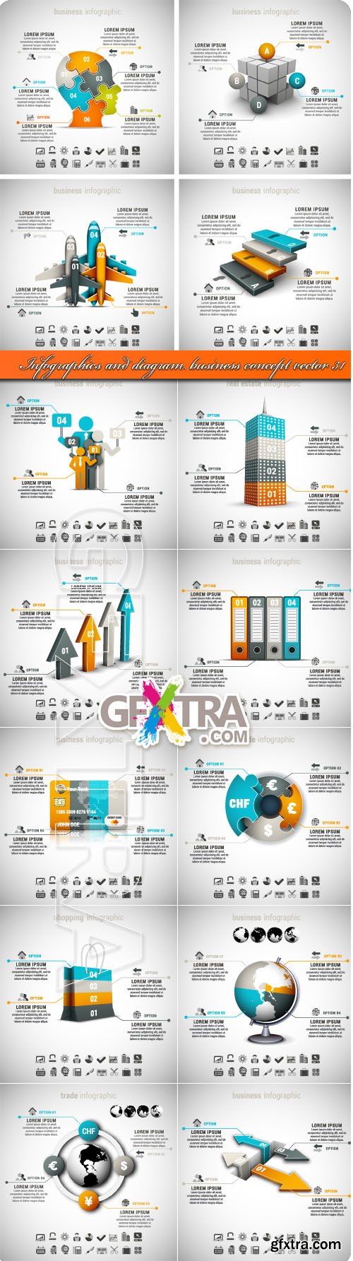 Infographics and diagram business concept vector 31