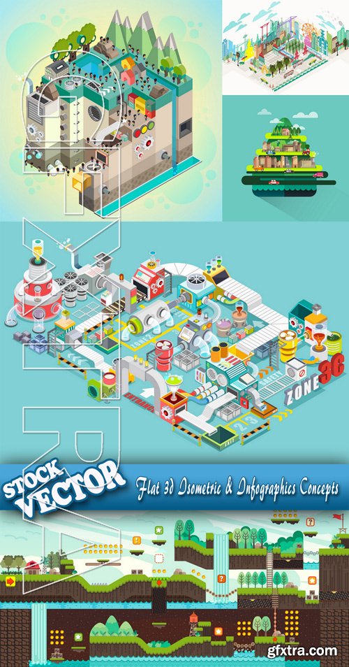 Stock Vector - Flat 3d Isometric & Infographics Concepts