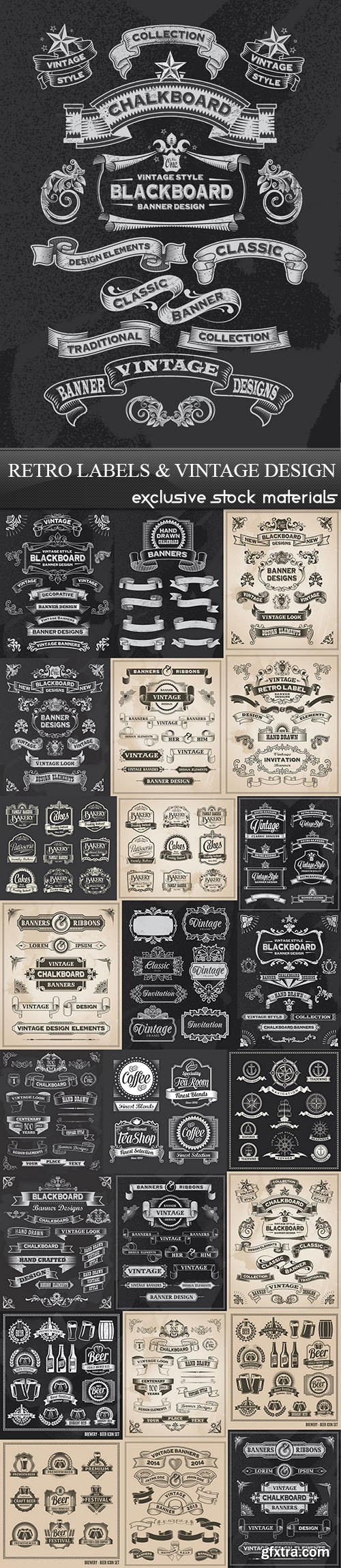 Retro Labels & Vintage Design 25xEPS
