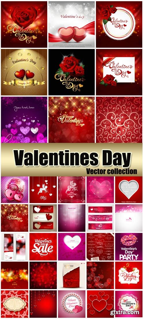 Valentine\'s Day Romantic Backgrounds, Hearts #36, 36xEPS