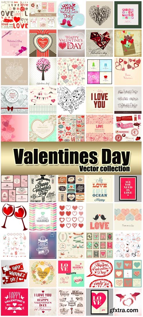 Valentine\'s Day Romantic Backgrounds, Hearts #38, 67xEPS