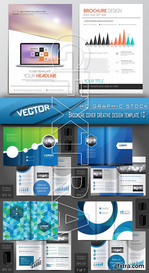 Stock Vector - Brochure cover creative design template 10
