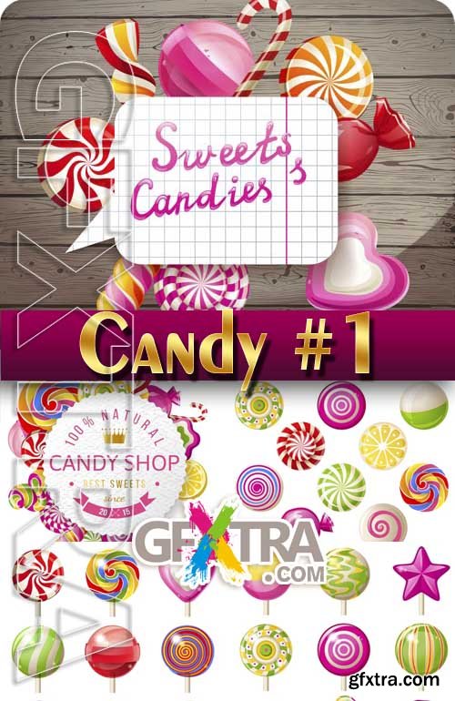 Sweets and candies #1 - Stock Vector